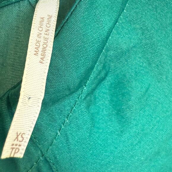 Free People Emerald Green Long Sleeve Mock Neck Midi Dress Flowy Women’s XS - Picture 8 of 8